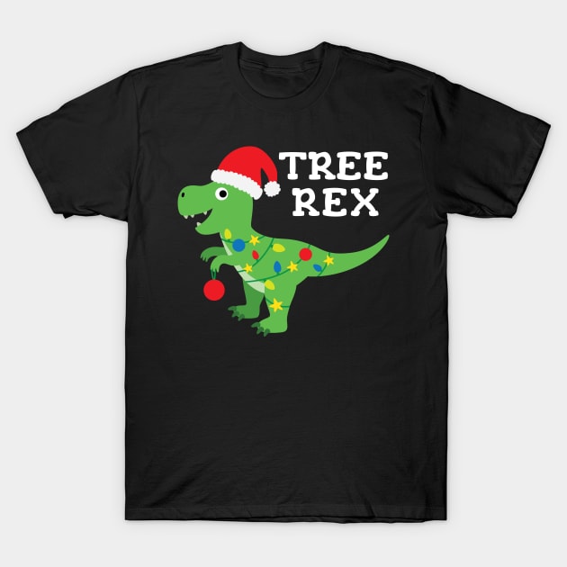 Cute Tree Rex Christmas T Rex Dinosaur T-Shirt by MedleyDesigns67